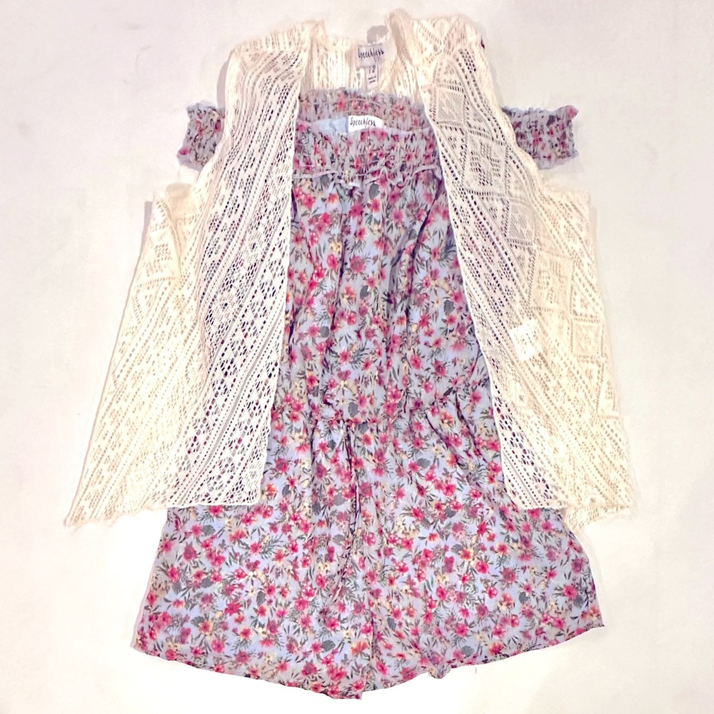 ⭐️HP⭐️ Speechless Kids Floral Romper with Vest size 12